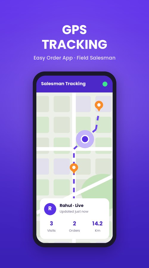GPS tracking of field salesman in the er4u Easy Order App