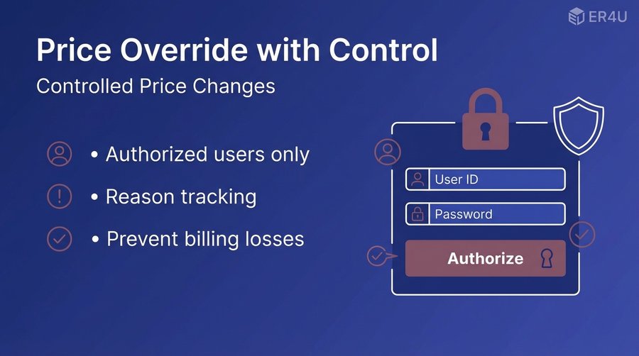 Price Override with Control — er4u Billing POS