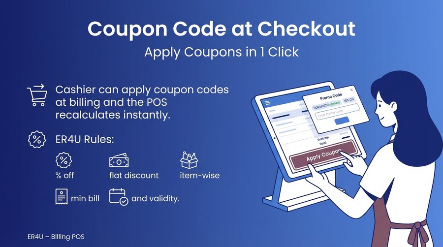 Coupon Code at Checkout — er4u Billing POS