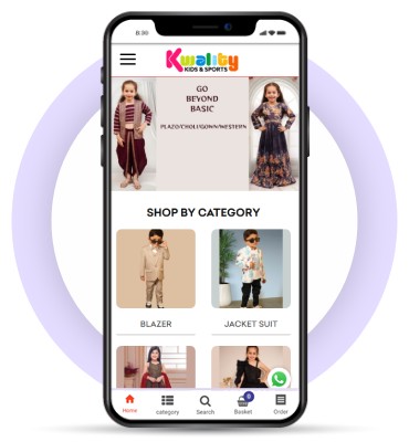 Kwality Kids & Sports Android app built with er4u