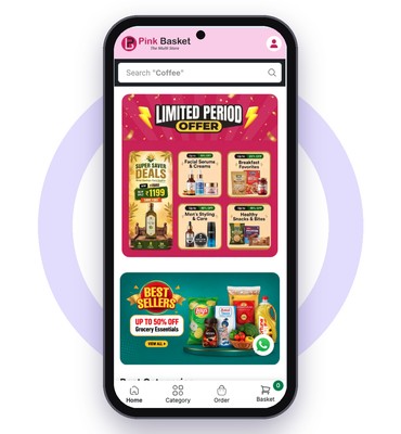 Pink Basket Android app built with er4u