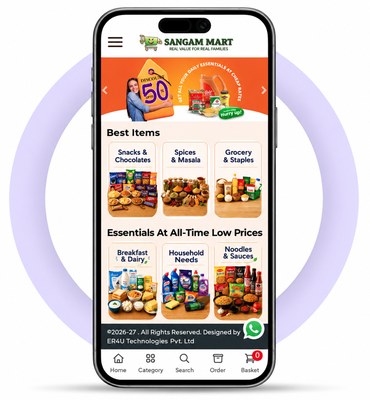 Sangam Mart iPhone app built with er4u