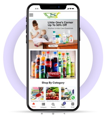 Snapfulse Supermarket Android app built with er4u