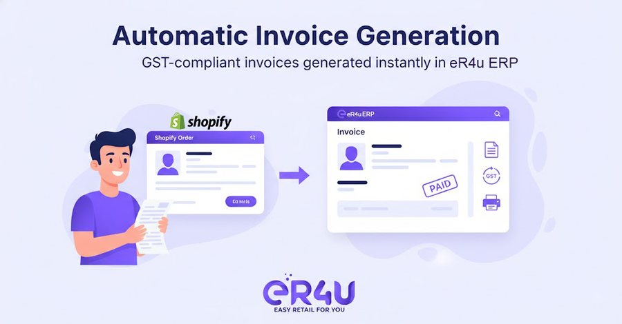 Automatic GST invoice generation — er4u Connect Your Shopify Store Directly with eR4u ERP.
