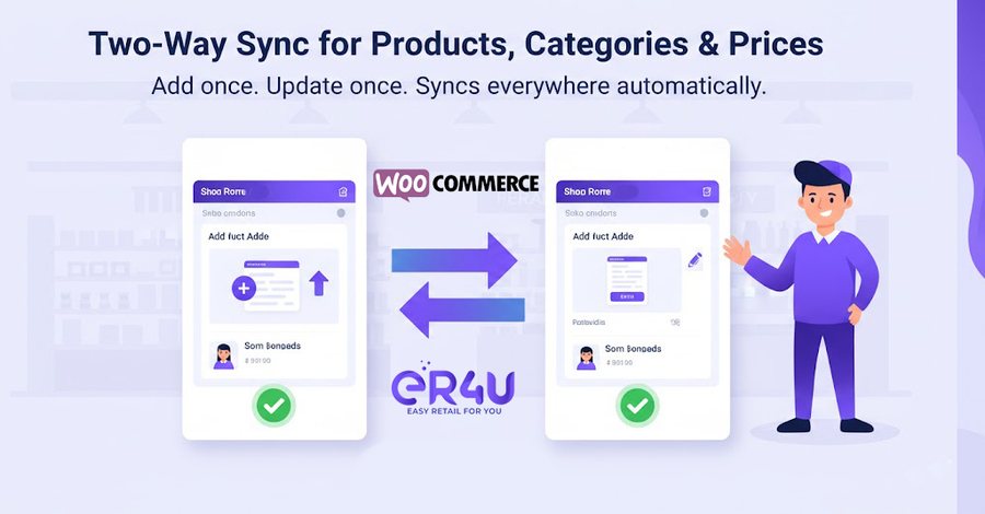 Two-way sync for products, categories & prices — er4u Complete automation for your online + offline business.