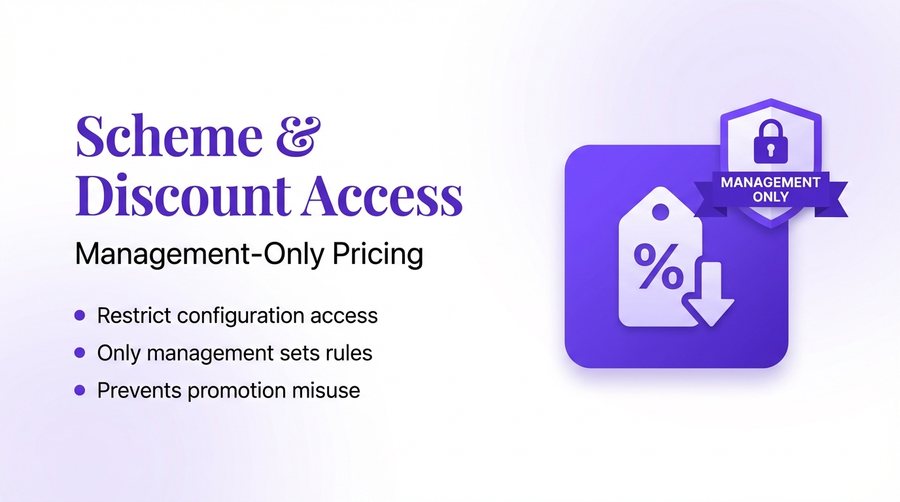 Scheme & Discount Access — er4u Complete Control Over Every Action, User, and Outlet.