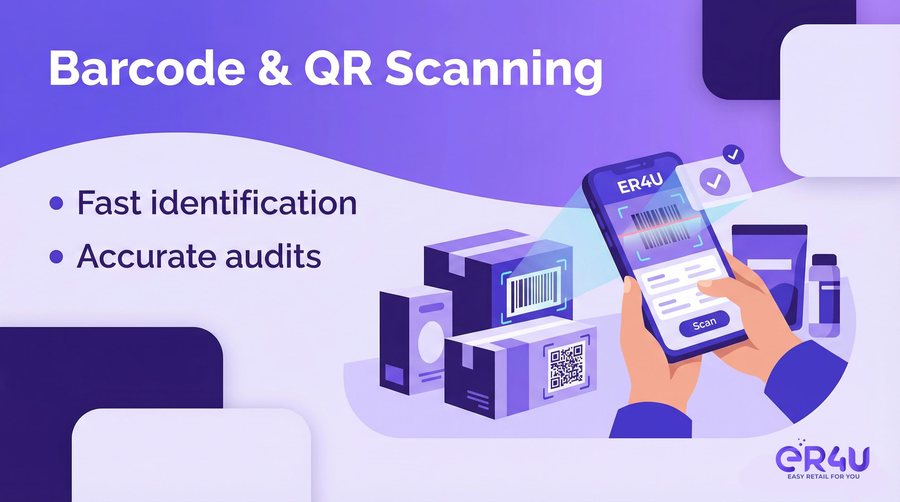 Barcode & QR scanning — er4u Fast. Accurate. Paperless Stock Audits.